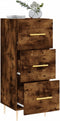vidaXL - Dressoir - 34,5x34x90 - cm - bewerkt - hout - gerookt - eiken