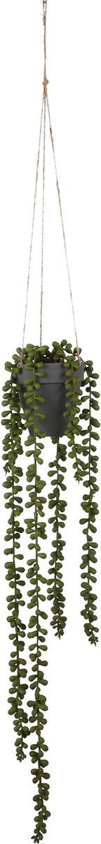 Mica Decorations Senecio Kunst Hangplant - H56 x Ø9 cm - Groen