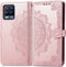 iMoshion Hoesje Geschikt voor Realme 8 Pro / Realme 8 Hoesje Met Pasjeshouder - iMoshion Mandala Bookcase - Rosé Goud