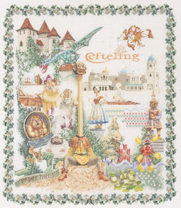 Thea Gouverneur - Borduurpakket met telpatroon - 2042A - Voorgesorteerde DMC Garens - Efteling - Aida - 61 cm x 70 cm - DIY Kit