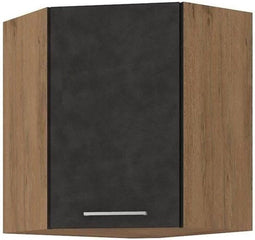 ROCK hoekkast - Lancelot eiken en matera grijs decor melamine - 1 deur - L58 x H72 cm