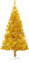 vidaXL - Kunstkerstboom - met - standaard - 240 - cm - PET - goudkleurig