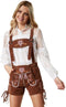 dressforfun Lederhose Ammersee M - verkleedkleding - kleurrijke stiksels - bruin