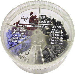 Vogt Verbindungstechnik 4750 Assortiment adereindhulzen 0.50 mm² - 2.50 mm² Wit, Lichtblauw, Rood, Zwart, Grijs 400 stu