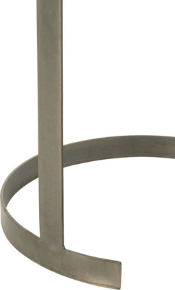 J-Line bijzettafel Rond - ijzer/glas - grijs - set van 3
