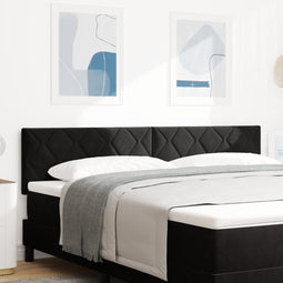vidaXL - Hoofdbord - Diamant - Blokken - Ontwerp - Zwart - 180 - cm - Velours