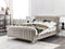 LUNAN - Tweepersoonsbed - Taupe - 140 x 200 cm - Fluweel