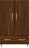 vidaXL - Hoge - kast - 69,5x31x115 - cm - bewerkt - hout - bruin - eikenkleur