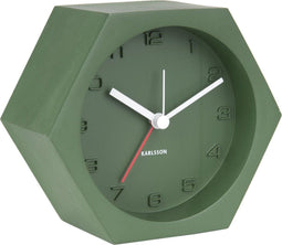 Alarm clock Hexagon concrete green