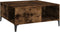 vidaXL - Salontafel - 80x80x36,5 - cm - bewerkt - hout - gerookt - eikenkleurig