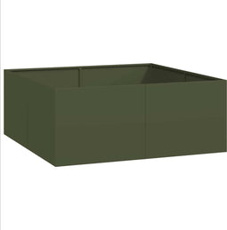 vidaXL - Plantenbak - 100x100x40 - cm - staal - olijfgroen