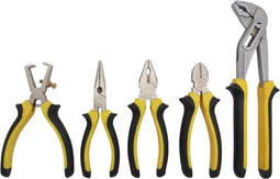 Toolland - 5-delige tangenset - Combinatietang zijsnijtang halfronde bektang waterpomptang kabelstripper (5 stuks)