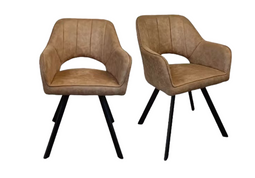 Meubel31 Tenno - Draaibare Stoel - 360 Graden Draaifunctie Taupe (2 stuks)