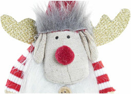 Kerstversiering DKD Home Decor Polyester Rendier (8 x 5 x 23 cm) (2 Stuks)