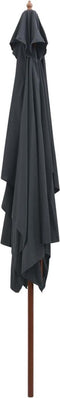 vidaXL - Parasol - met - houten - paal - 200x300 - cm - antraciet