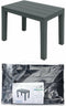 Pro Garden Tuin bijzettafeltje - antraciet - kunststof - 60 x 39 x 45 cm - koffietafel - tuinset tafeltje