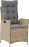 vidaXL - Tuinstoelen - 2 - st - verstelbaar - kussens - poly - rattan - gemengd - beige