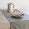 Dutch Rose Linen Tafelloper - 40x150cm - Dubbelzijdig - Groen Grijs
