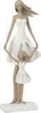 J-Line decoratie Moeder Met Dochter - polyresin - wit/taupe - large