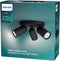 Philips Pongee - opbouwspot - 3-lichts draaibaar - zwart