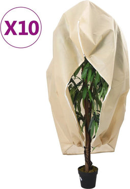 vidaXL - Plantenhoezen - met - ritssluiting - 10 - st - 70 - g/m² - 1x1,55 - m