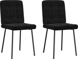 vidaXL - Eetkamerstoelen - 2 - st - fluweel - zwart