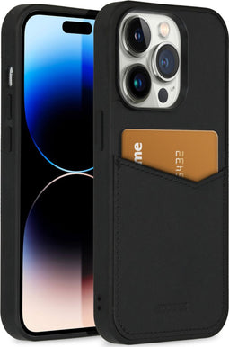Accezz iPhone 14 Pro - Back Cover - Premium Leather Card Slot - Zwart