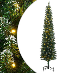 vidaXL - Kunstkerstboom - smal - met - 150 - LED's - 150 - cm