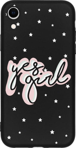 Hoesje Siliconen Geschikt voor iPhone Xr - Design Backcover Color - Meerkleurig / Yes Girl