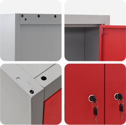 vidaXL - Gereedschapskast - Muurbevestigd - Rood - 100x20x55 - cm - Staal