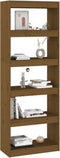 vidaXL - Boekenkast/kamerscherm - 60x30x167,5 - cm - grenenhout - honingbruin