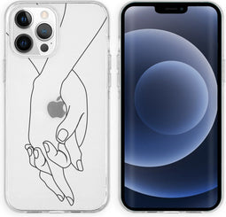 iMoshion Hoesje Geschikt voor iPhone 13 Pro Hoesje Siliconen - iMoshion Design hoesje - Transparant / Holding Hands