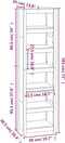 vidaXL - Boekenkast - 50x35x183 - cm - massief - grenenhout - grijs