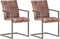 vidaXL - Eetkamerstoelen - 2 - st - echt - leer - verweerd - bruin