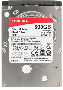 Toshiba L200 - 2.5" interne harde schijf - 500GB 5400rpm 8MB cache 7mm (bulk)