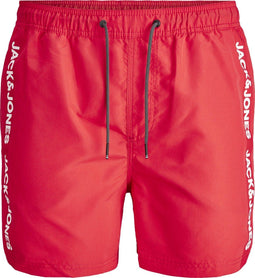 JACK&JONES PLUS JJIBALI JJSWIMSHORTS - Heren Zwembroek - Elastische Tailleband met Aantrekkoord - Rood