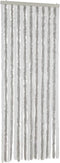 vidaXL - Vliegengordijn - 56x185 - cm - chenille - lichtgrijs - en - wit