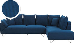 LUNNER - Hoekbank - Blauw - Linkerzijde - 266 cm - Corduroy
