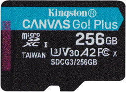 Kingston Canvas Go! Plus - microSDXC 256 GB - Snelheid tot 170 MB/s - UHS-I U3 V30