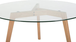 MINNESOTA - Salontafel - Lichte houtkleur - Glas