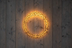 Licht Krans - Krans Zwart 56x6cm/1200 Led Klassiek Warm - 5M AANLOOPSNOER