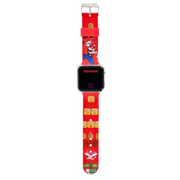 Accutime - LED Watch Super Mario - Kinderhorloge Met LED Display Voor Datum en Tijd - Rood