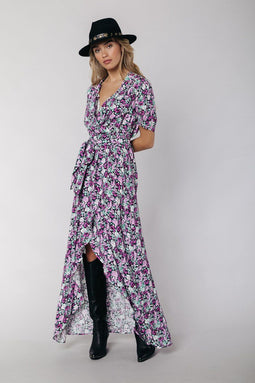 Colourful Rebel Very Scattered Flower Maxi Blazer Jurk - Blouse jurk - Wijduitlopende fit - Maat M
