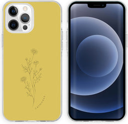 iMoshion Hoesje Geschikt voor iPhone 13 Pro Hoesje Siliconen - iMoshion Design hoesje - Groen / Floral Lime