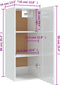 vidaXL - Hangkast - 35x34x90 - cm - bewerkt - hout - hoogglans - wit