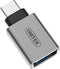 UNITEK Y-A025CGY kabeladapter/verloopstukje USB Type-C USB Type-A Metallic