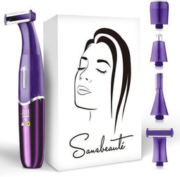 Sansbeauté® 4-in-1 Bikinitrimmer - Gezicht - Oksels - Benen - Bikinilijn - Wenkbrauw Trimmer - Classic Green