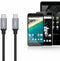 Aukey USB-C Male to USB-C Male kabel - 1m - Grijs Zwart