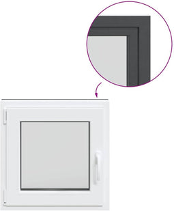 vidaXL - Kelderraam - "RISOR" - 60x60 - cm - draaikiep-draai - DIN - links - antraciet