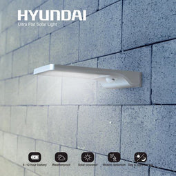 Hyundai Ultra Flat - LED buitenlamp op zonne-energie - Dag- en bewegingssensor - Zilver